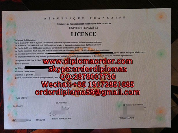 buy a degree from Université Paris 12
