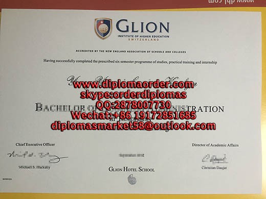 Glion Institute of Higher Education Switzerland diploma.