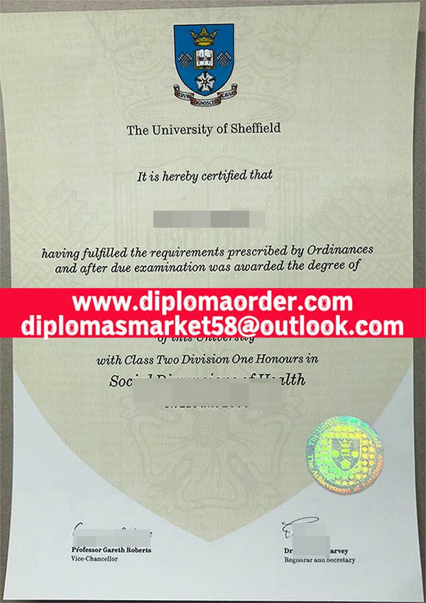 The University of Sheffield degree,The University of Sheffield diploma